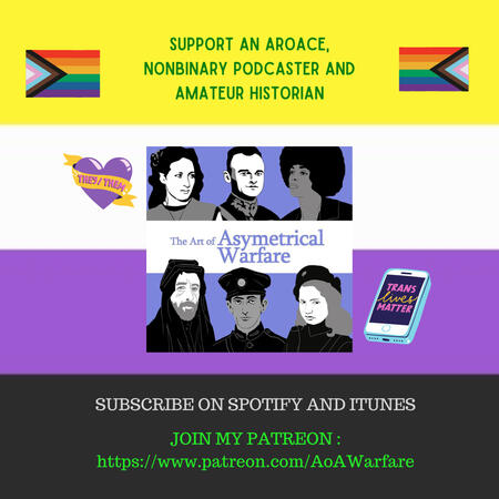 A Vertical long image of a yellow, white, purple, and black stripped flag. On top there are two flags with white, pink, brown, and black strips in the form of an arrow and red, orange, yellow, green, blue, and purple vertical strips. There is text that say